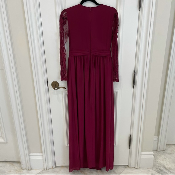 Maroon Lace Maternity Maxi Dress - Picture 7 of 11